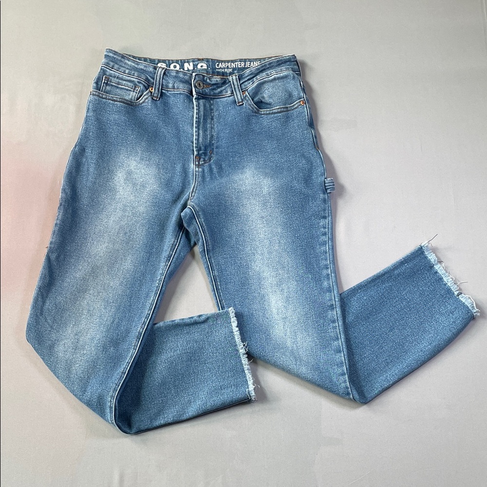 S.O.N.G. High Rise Straight Leg Carpenter Jeans Frayed Hem | Size 11/30